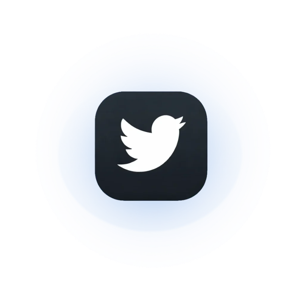 3D Twitter social media icon for digital marketing, social media campaigns