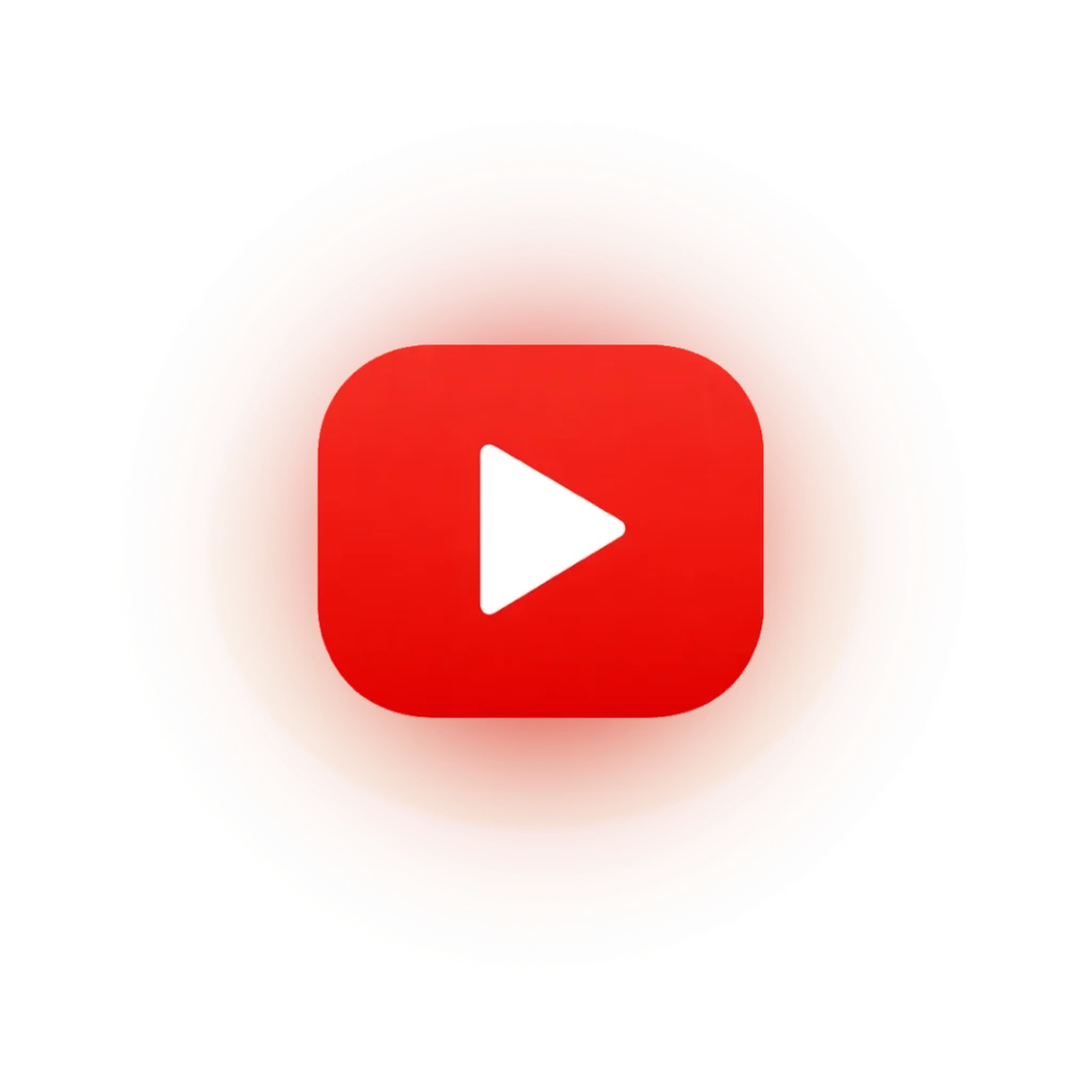 3D YouTube social media icon for video marketing