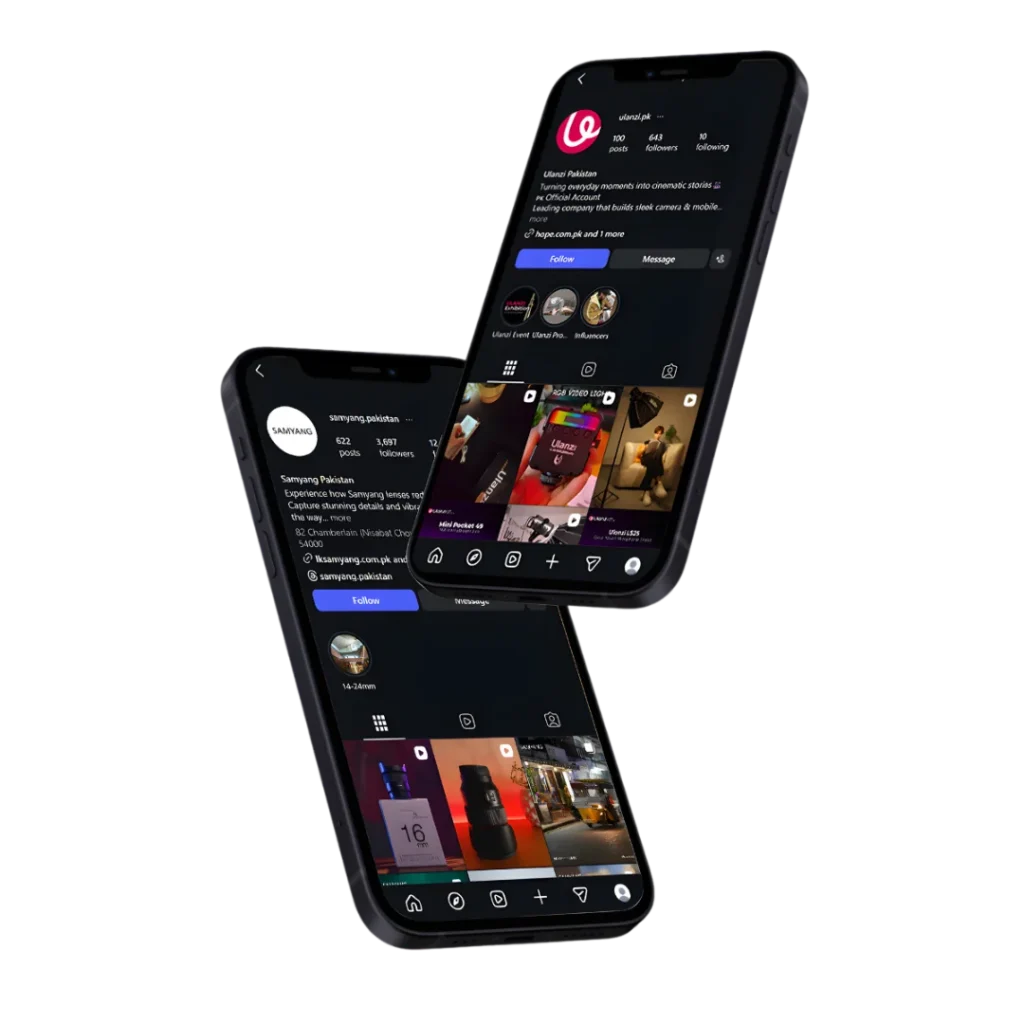 Mobile Instagram showcase for social media branding