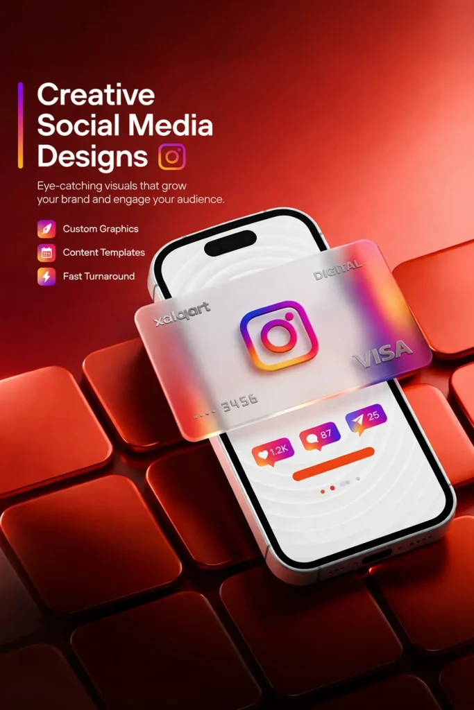 Creative social media design with Instagram marketing visuals