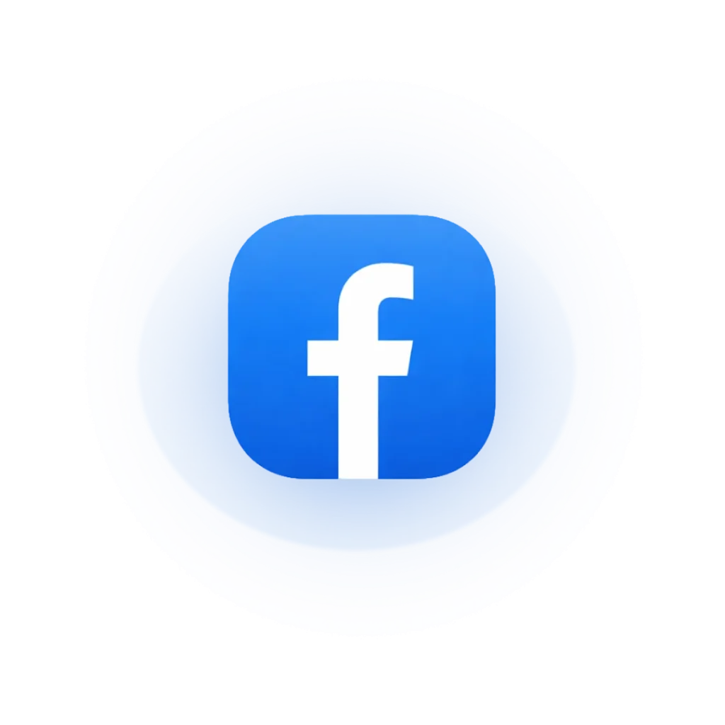 3D Facebook social media icon logo for digital marketing