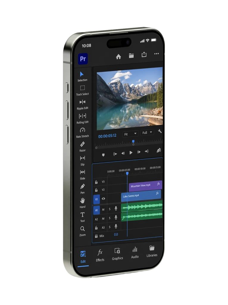 Professional video editing services layout on a modern smartphone screen