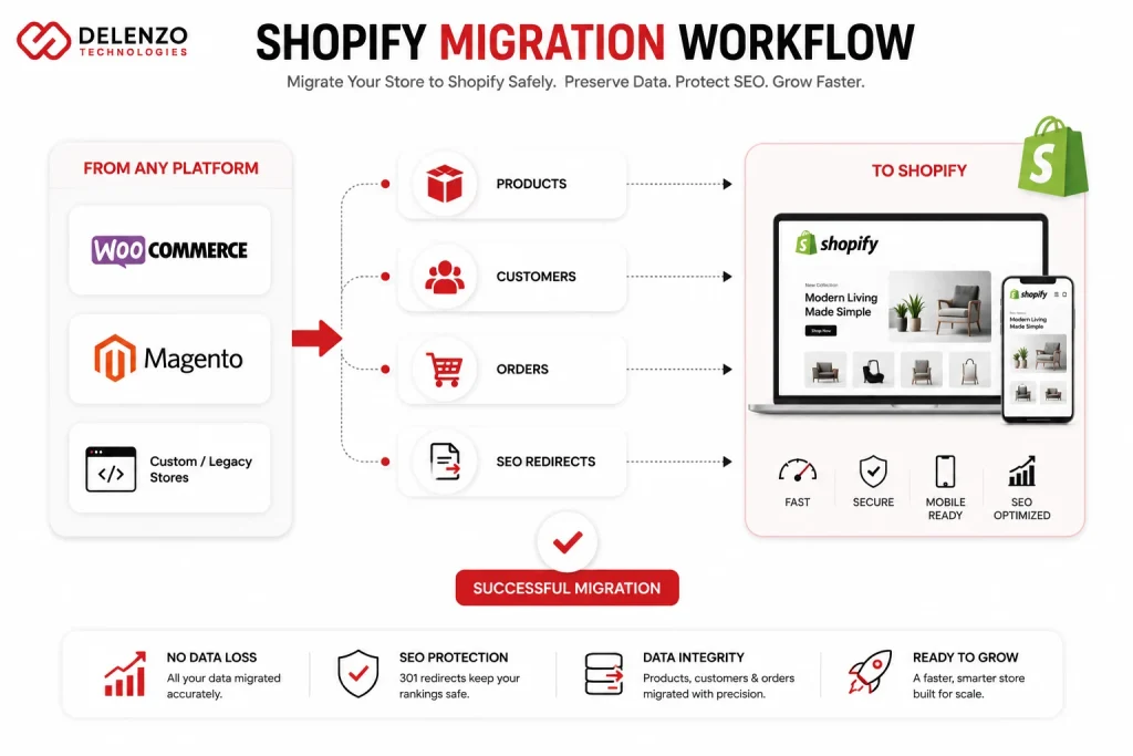 Shopify migration workflow diagram