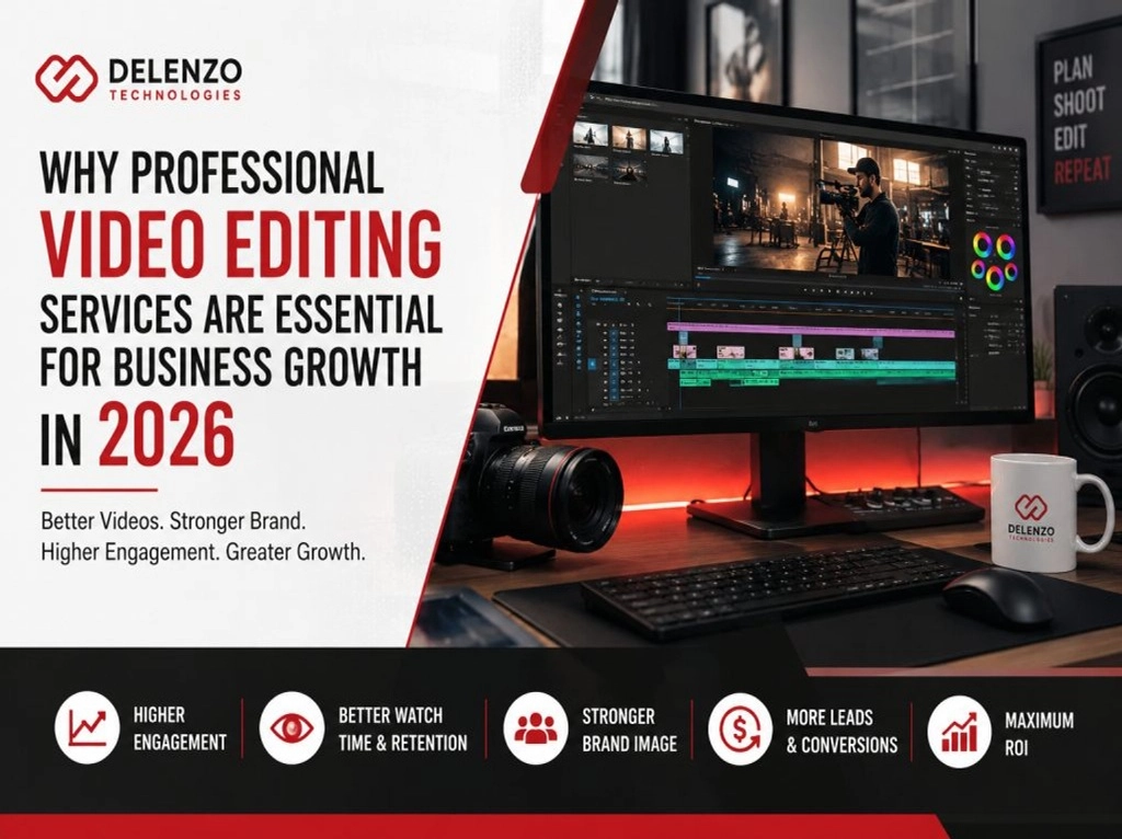 Delenzo Technologies professional video editing services for business growth