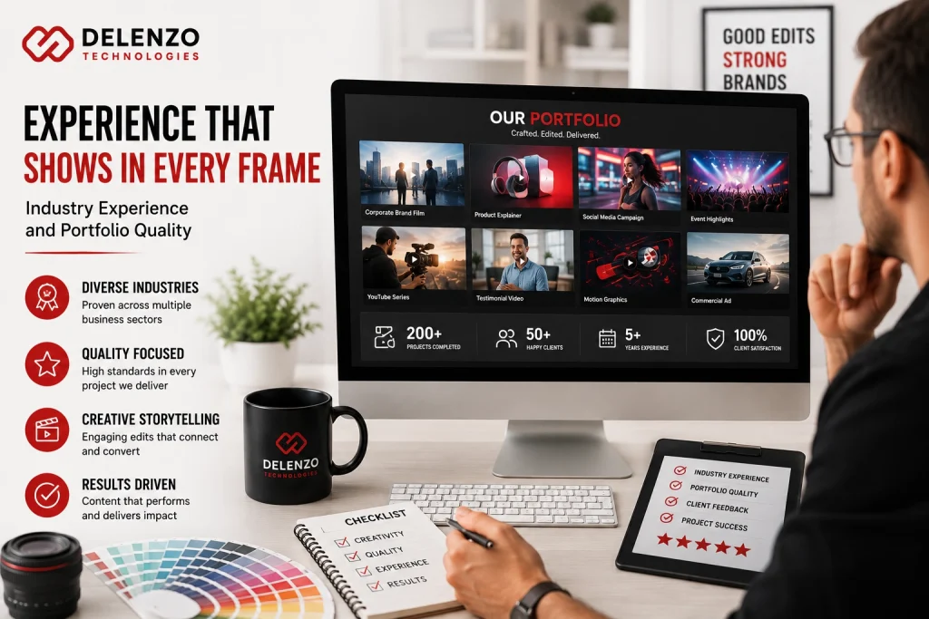Professional Video Editing Agency Desk Setup for Business Projects