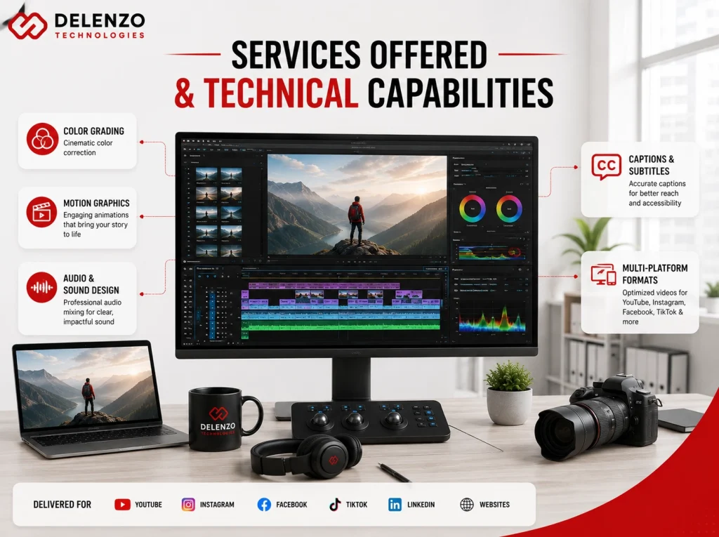 Services Offered and Technical Capabilities of a Video Editing Agency