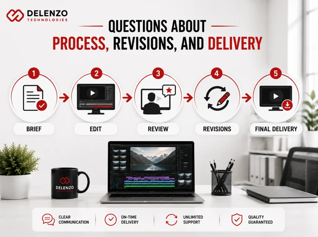 Questions About Process Revisions and Delivery for Video Editing Agency