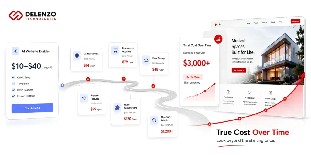 AI Website Builder Pricing vs Custom Development Costs
