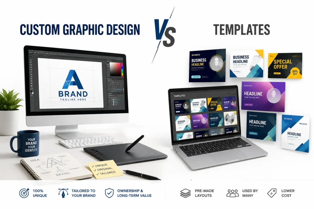 What Is the Difference Between Custom Graphic Design and Templates
