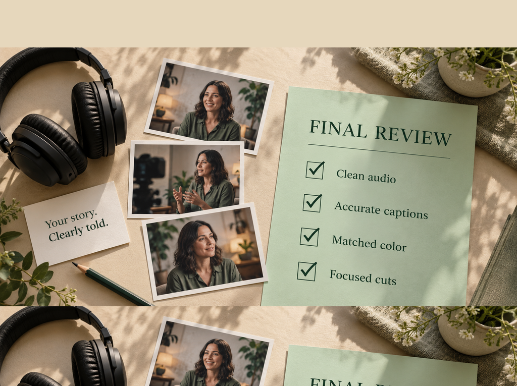 Standardized post-production editing review process to maintain quality in brand video production