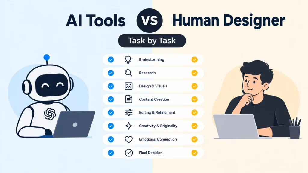 AI Tools vs Human Designer, Task by Task