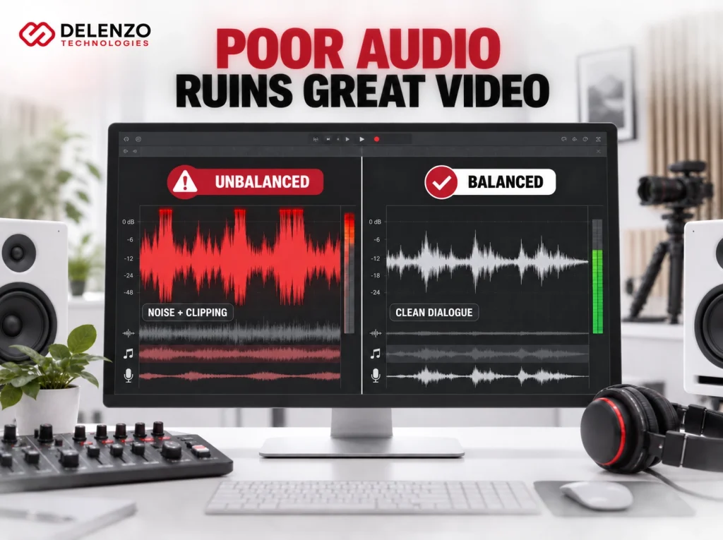 Video editing mistakes to avoid involving poor audio quality