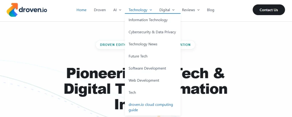 Droven.io AI technology and business content categories