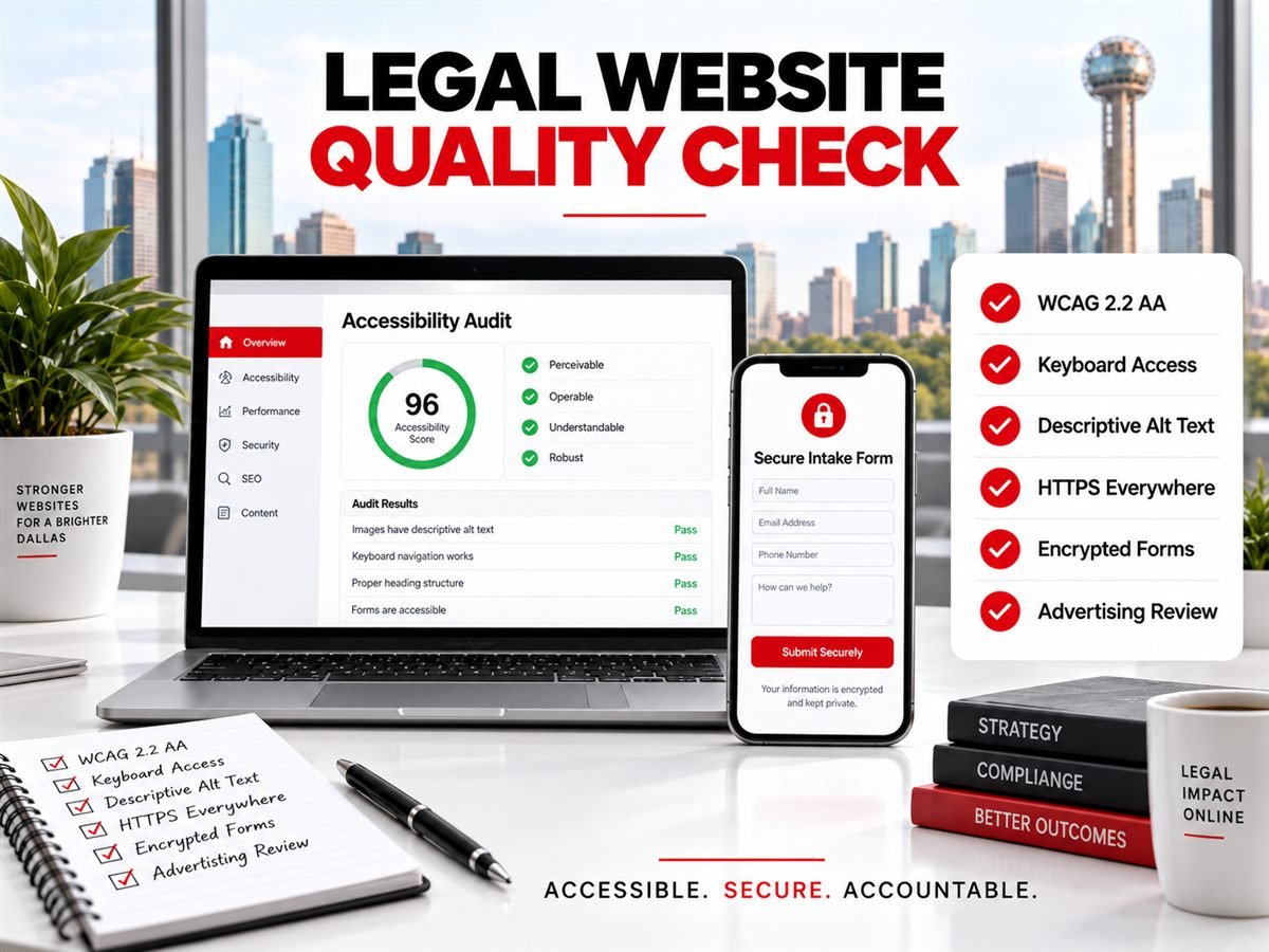 Legal website accessibility, security, and advertising quality checklist