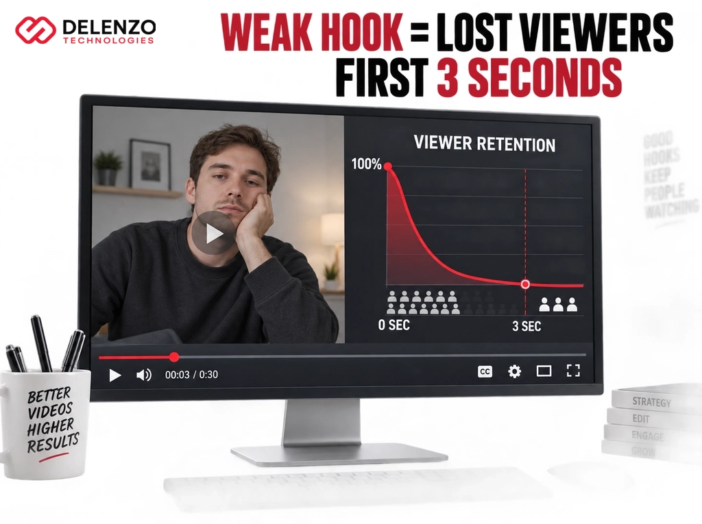 Video editing mistakes to avoid showing a weak hook screen
