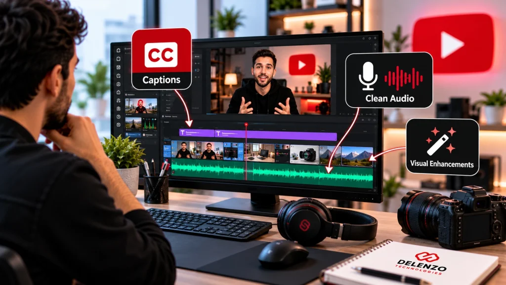 Dashboard display and timeline showing strategies for YouTube audience retention