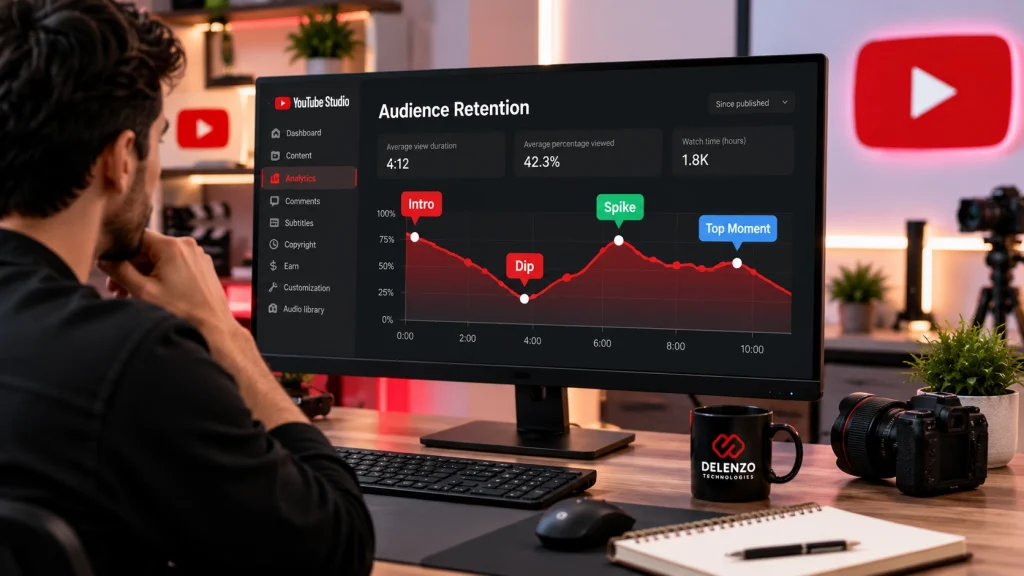 youtube audience retention analytics graph