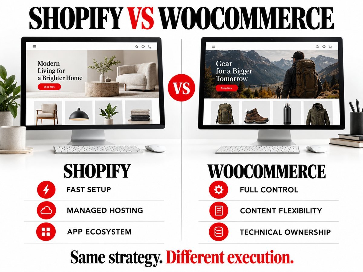 Shopify and WooCommerce marketing execution comparison